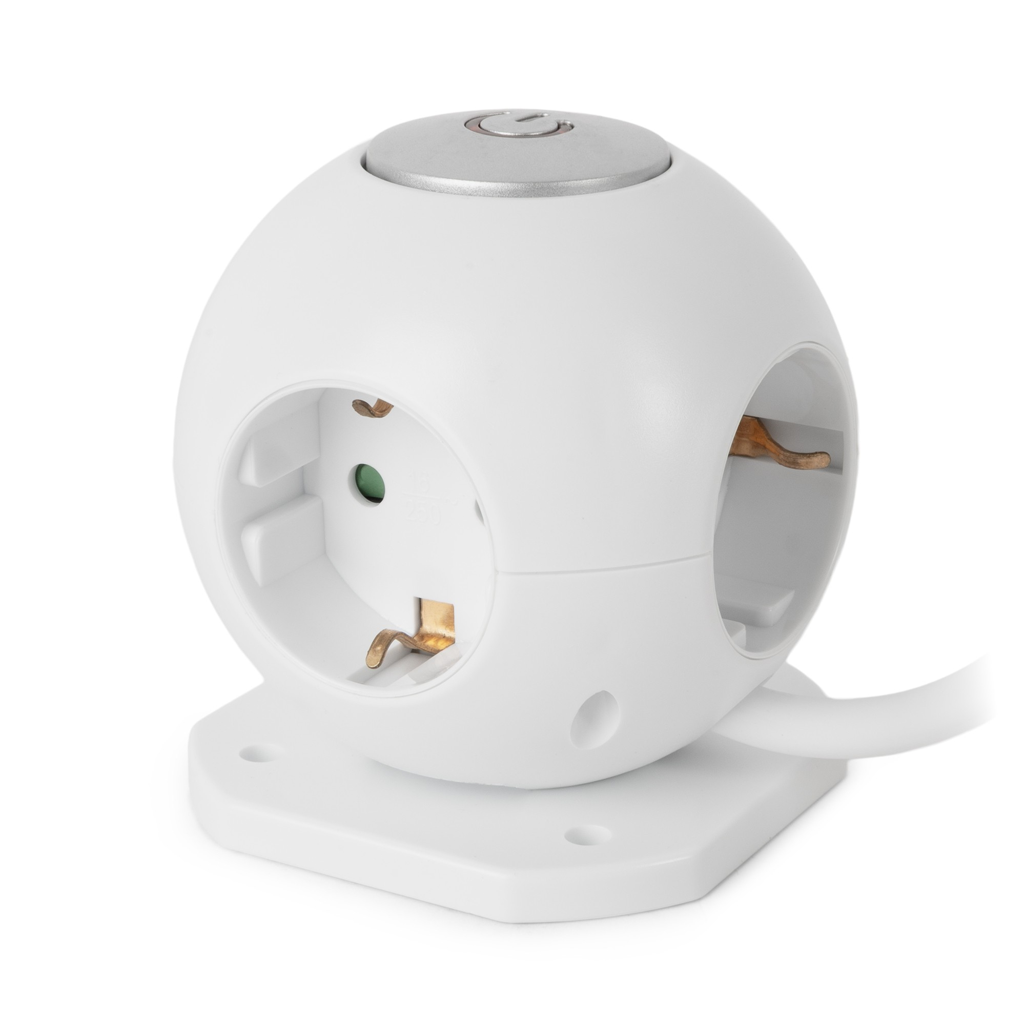 EU Product - Steckdosenball 3fach mit USB 1,5m  Schalter  wei� thumbnail