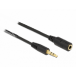 DeLOCK Coiled Cable Extension 3.5 mm 3 pin Stereo Jack male to Stereo Jack female 1.5 m black