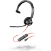 POLY Blackwire 3310 Monaural USB-C Headset +USB-C/A Adapter