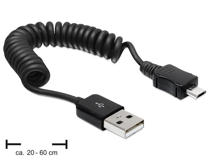 DeLOCK USB 2.0-A/USB micro-B 0.6m USB cable USB A Micro-USB B Black