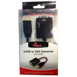 8WARE HDMI to VGA 19-pin to 15-pin Male to Female Converter without Power Adapter plus 3.5mm Stereo Audio Out