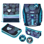 Herlitz FiloLight Plus Flower Owl school bag set Girl Polyester Navy, Turquoise