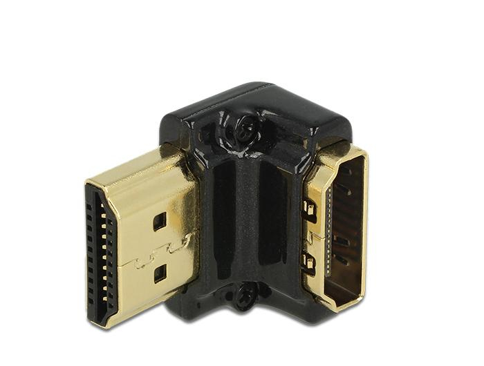 DeLOCK HDMI-A/HDMI-A male, F/M, 90Â° Black