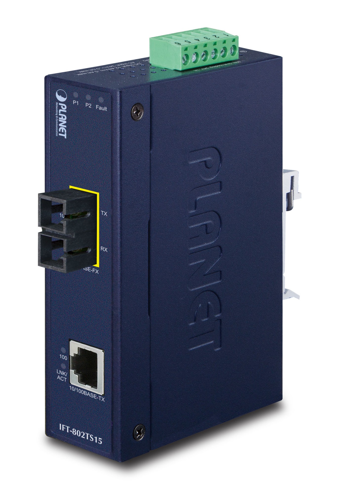 PLANET IFT-802TS15 network media converter 100 Mbit/s 1310 nm Single-mode Blue