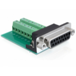 DeLOCK 65274 tussenstuk voor kabels Sub-D 15 pin Gameport 16 pin Terminal block Groen