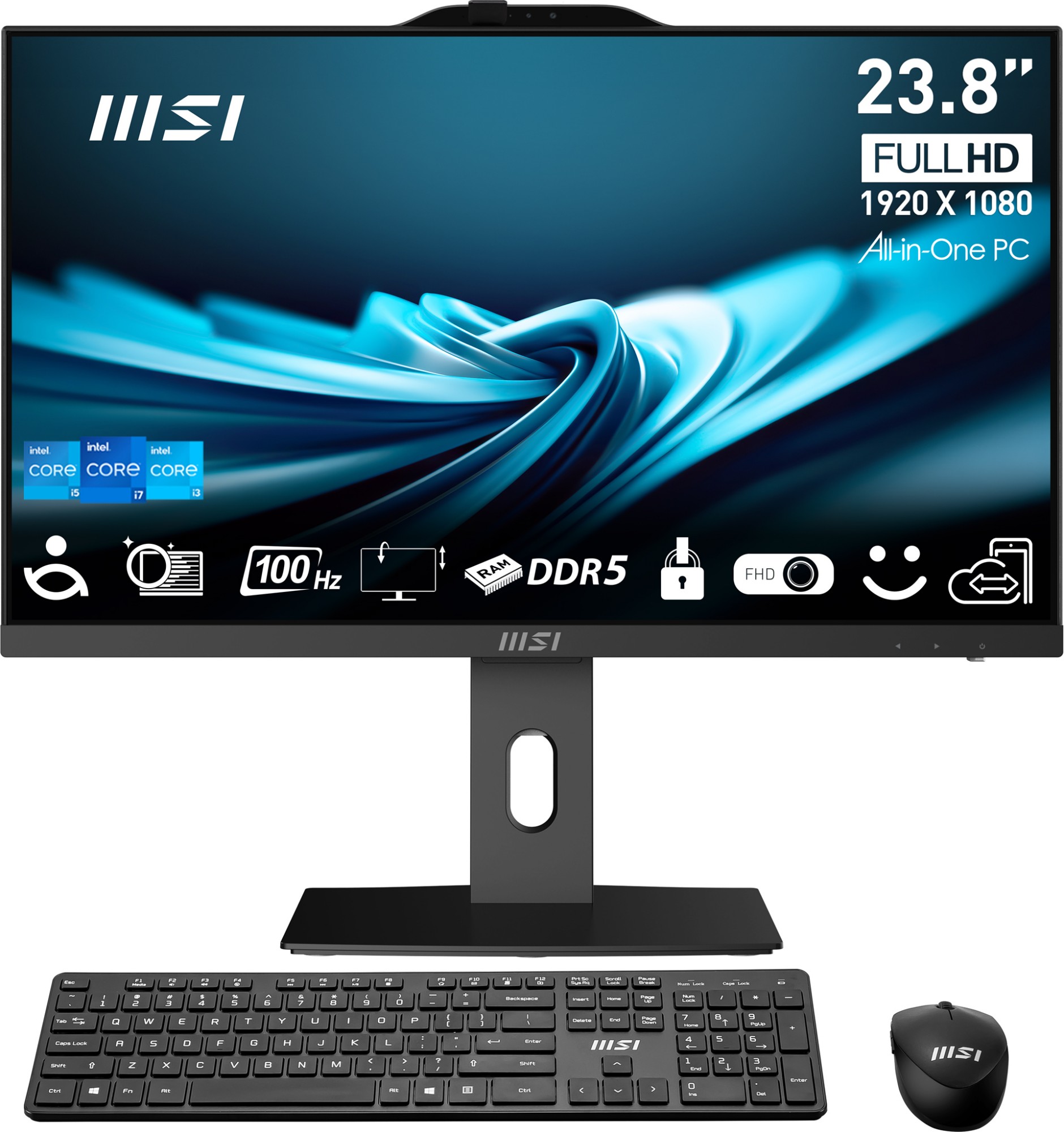MSI Pro AP242P 14M-682EU IntelÂ® Coreâ„¢ i5 i5-14400 60.5 cm (23.8") 1920 x 1080 pixels All-in-One PC 16 GB DDR5-SDRAM 512 GB SSD Windows 11 Pro Wi-Fi 6E (802.11ax) Black