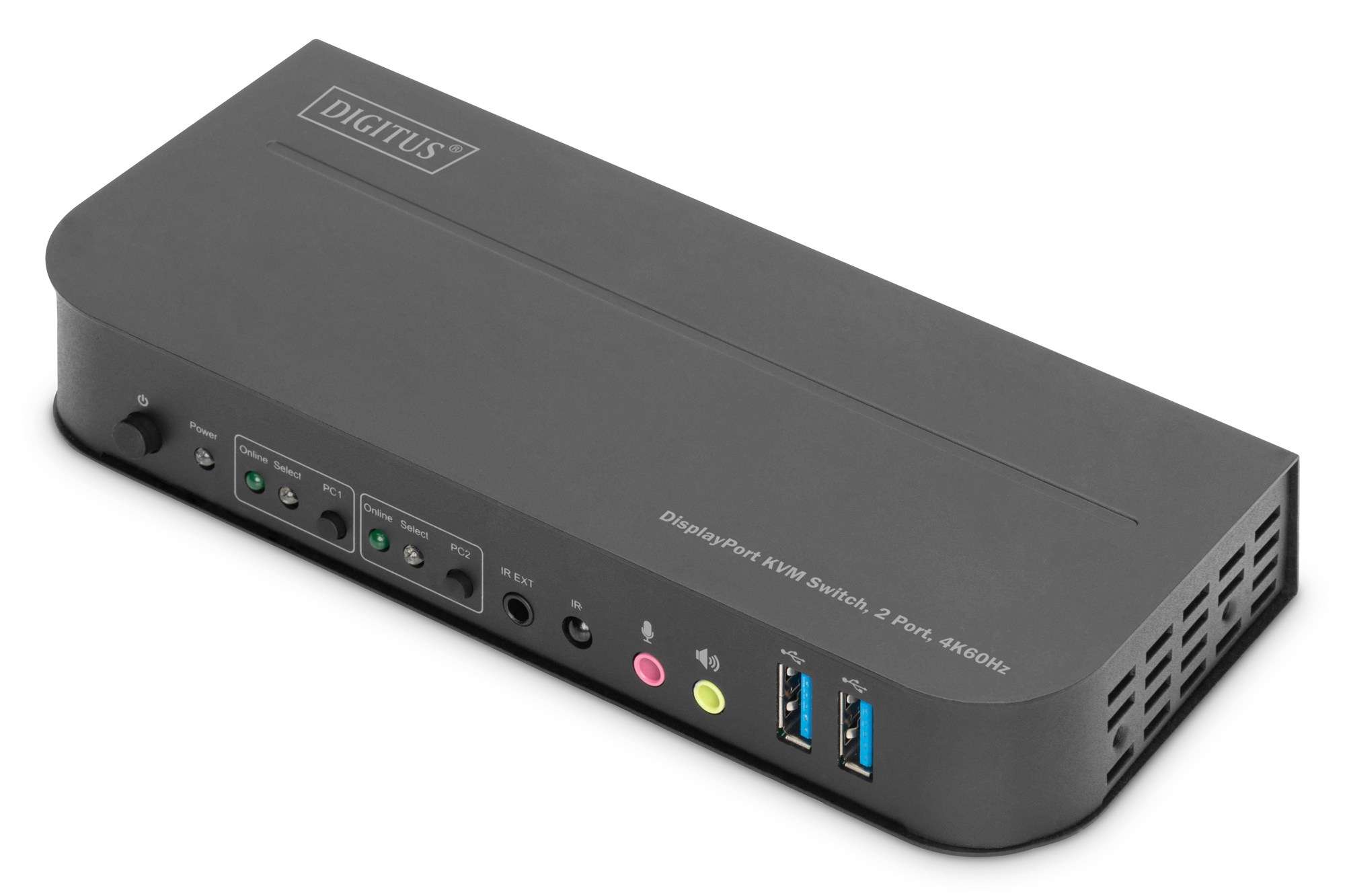 Image of Digitus KVM Switch, 2-Port, 4K60Hz, 2 x DP in, 1 x DP/HDMI out