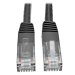 Tripp Lite N200-001-BK Cat6 Gigabit Molded (UTP) Ethernet Cable (RJ45 M/M), PoE, Black, 1 ft. (0.31 m)