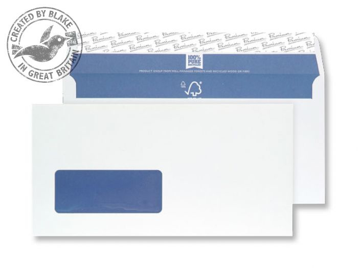 Photos - Envelope / Postcard Blake Wallet Window Peel and Seal Super White Wove DL 120gsm (Pack 500 RP8 