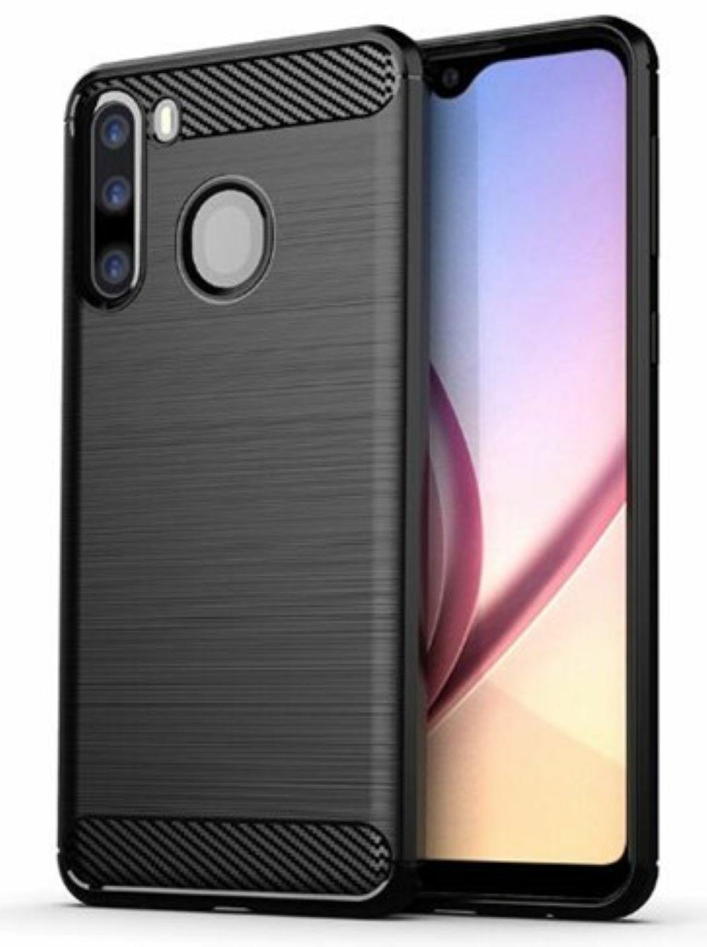 JLC Samsung A21 Brushed Silicone Case- Black