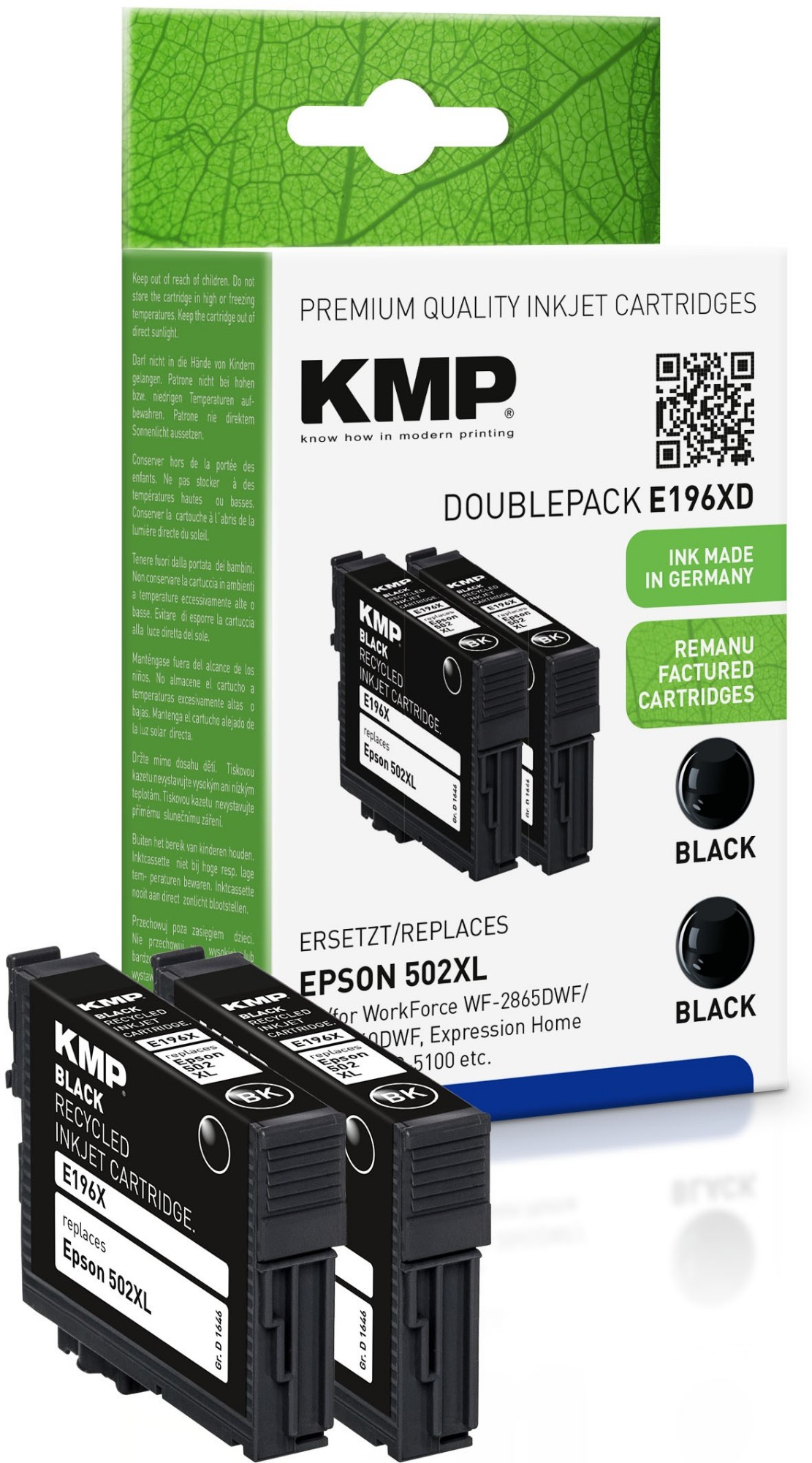KMP 1646,4021 ink cartridge 2 pc(s) Compatible Black