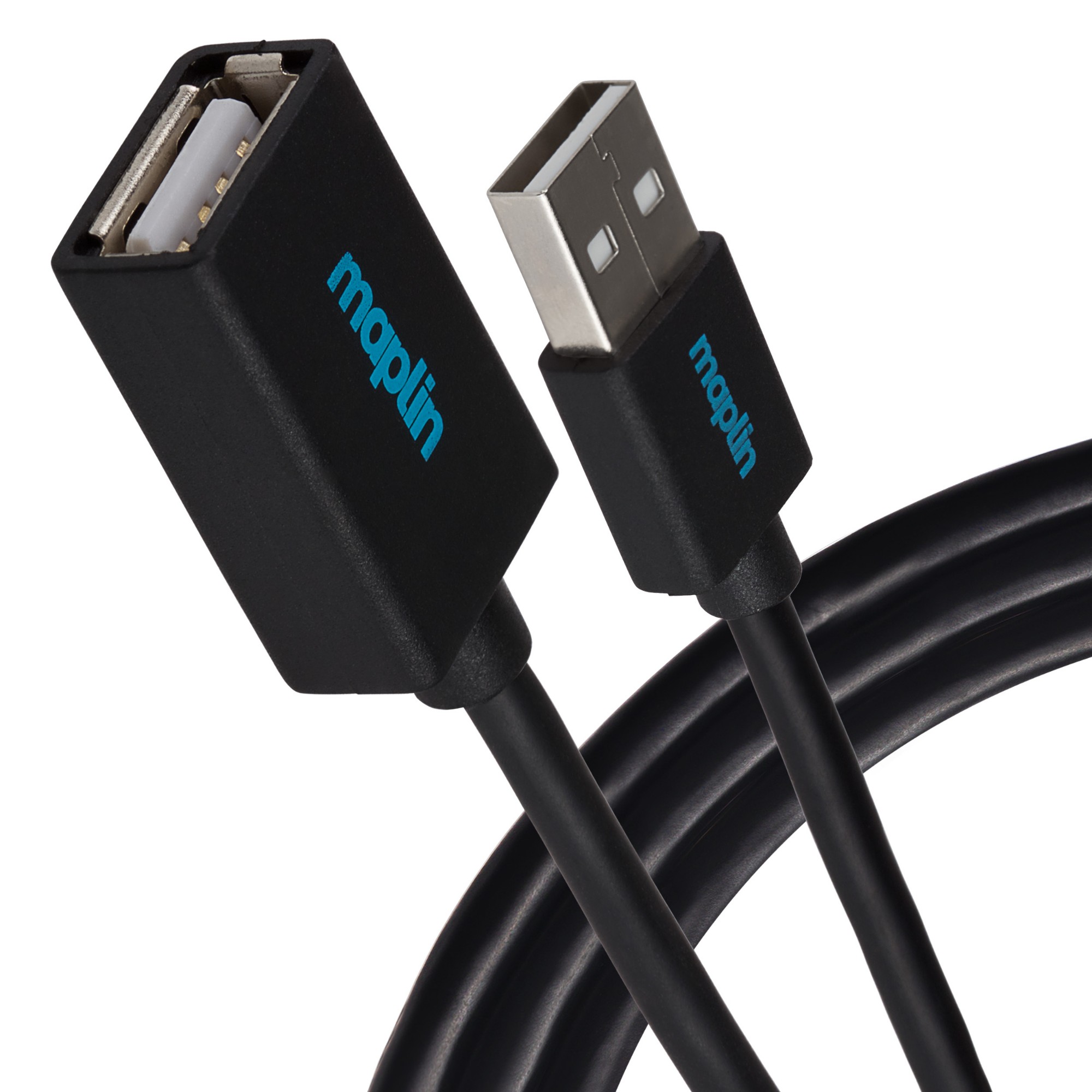 USB-A Male to USB-A Female Extension Cable - Black - 0.5m thumbnail