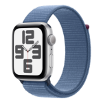 Apple Watch SE GPS + Cellular 44mm Silver Aluminium Case w/ Winter Blue Sport Loop