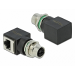 DeLOCK 66316 tussenstuk voor kabels M12 RJ45 Zwart