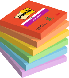 Post-It Post It Super Sticky Notes Playful Colours 76X76mm 90 Sheets (