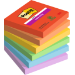 Post-It Post it Super Sticky Notes Playful Colours 76x76mm 90 Sheets (Pack 6) 7100258795
