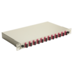 Equip 12-Port Fiber Optic Splice Box, SC Duplex, OM4, 1U, Equipped, Grey
