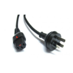 4Cabling 1m Lockable IEC C13 - Australian 3-Pin Plug: Black