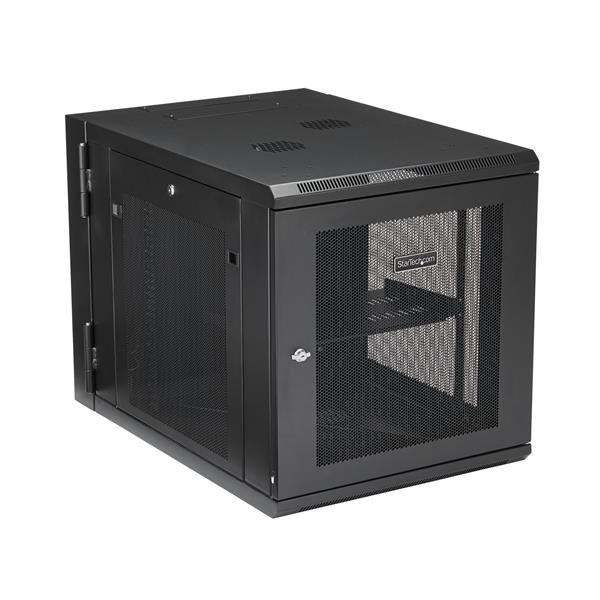StarTech.com 12U 19" Wall Mount Network Cabinet - 4 Post 24" Deep Hinged Server Room Data Cabinet- Locking Computer Equipment Enclosure w/Shelf - Flexible Vented IT Rack - Pre-Assembled