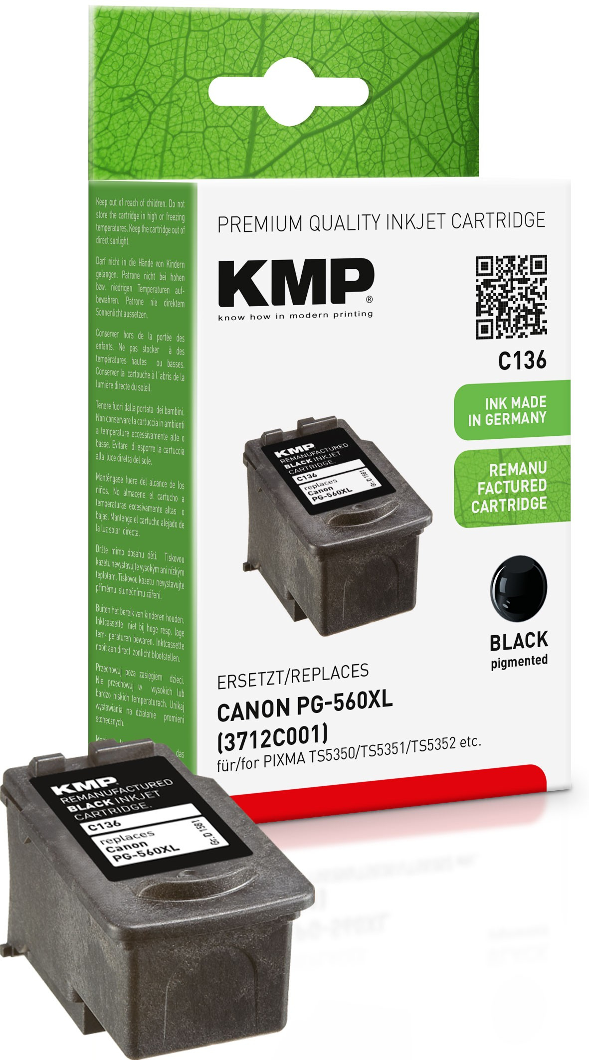 Image of KMP C136 ink cartridge 1 pc(s) Compatible High (XL) Yield Black