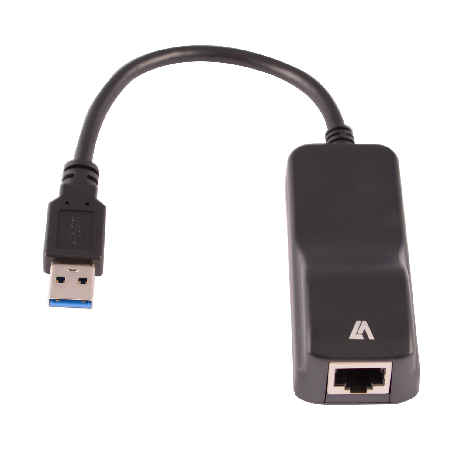 Image of V7 Black Gigabit Ethernet Adapter USB 3.0 A Male to RJ45 Female