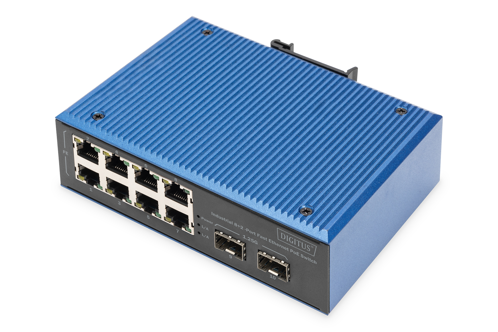 Image of Digitus Industrial 8+2 -Port Fast Ethernet PoE Switch