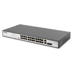 Digitus DN-95343 netwerk-switch Unmanaged Fast Ethernet (10/100) Power over Ethernet (PoE) 1U Zwart, Zilver