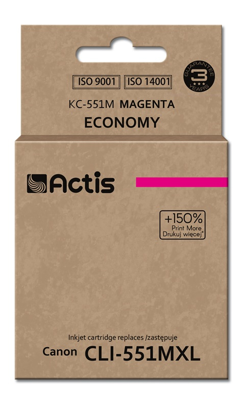 Actis KC-551M ink (replacement for Canon CLI-551M; Standard; 12 ml; magenta (with chip)