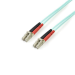 StarTech.com Cable de 3m de Fibra Óptica Dúplex Multimodo OM4 de 100Gb 50/125 LSZH LC a LC - Aguamarina