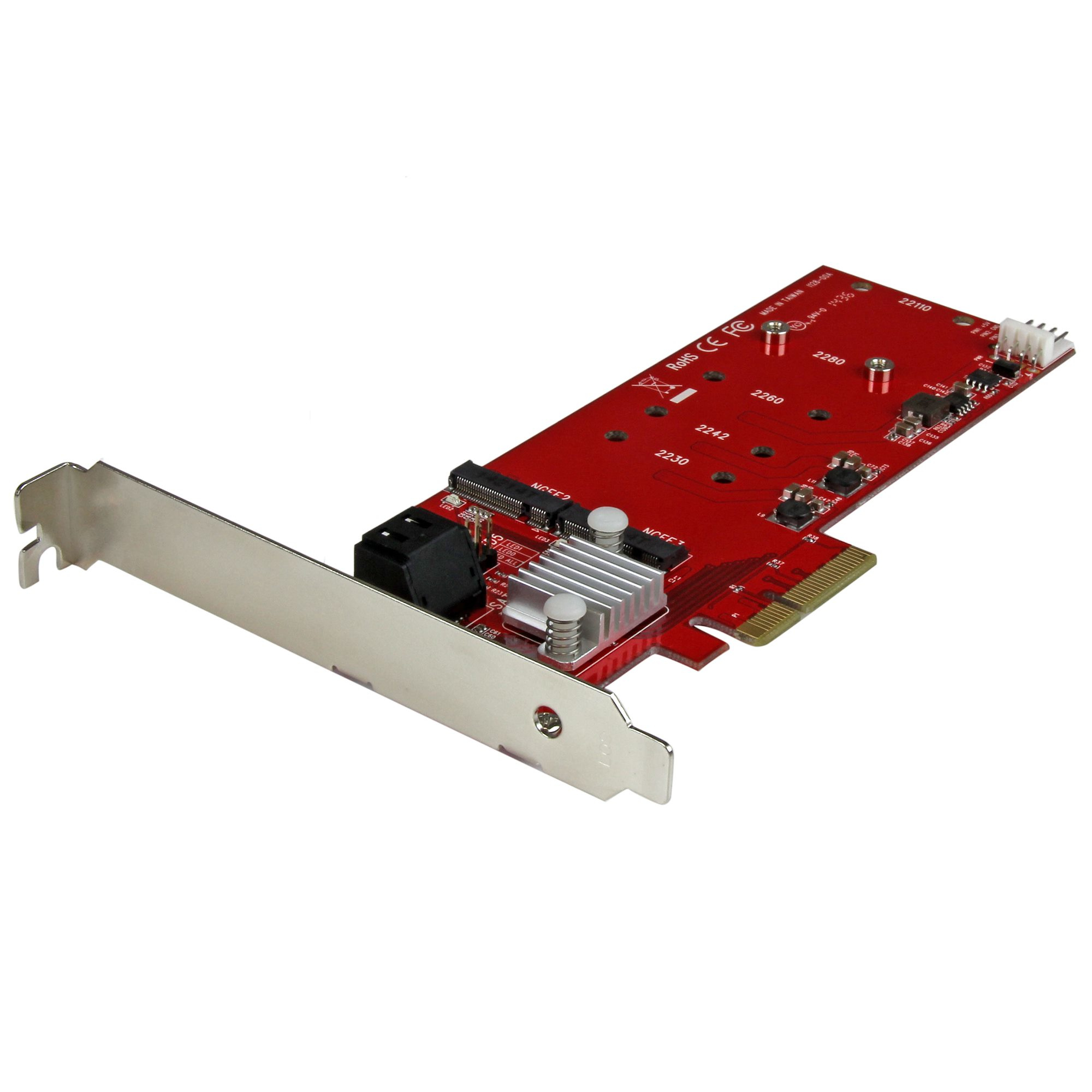 Image of StarTech.com 2x M.2 NGFF SSD RAID Controller Card plus 2x SATA III...