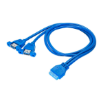 Akyga AK-CA-62 USB cable 65 m USB 3.2 Gen 1 (3.1 Gen 1) USB 3.0 19-pin 2 x USB 3.0 Blue