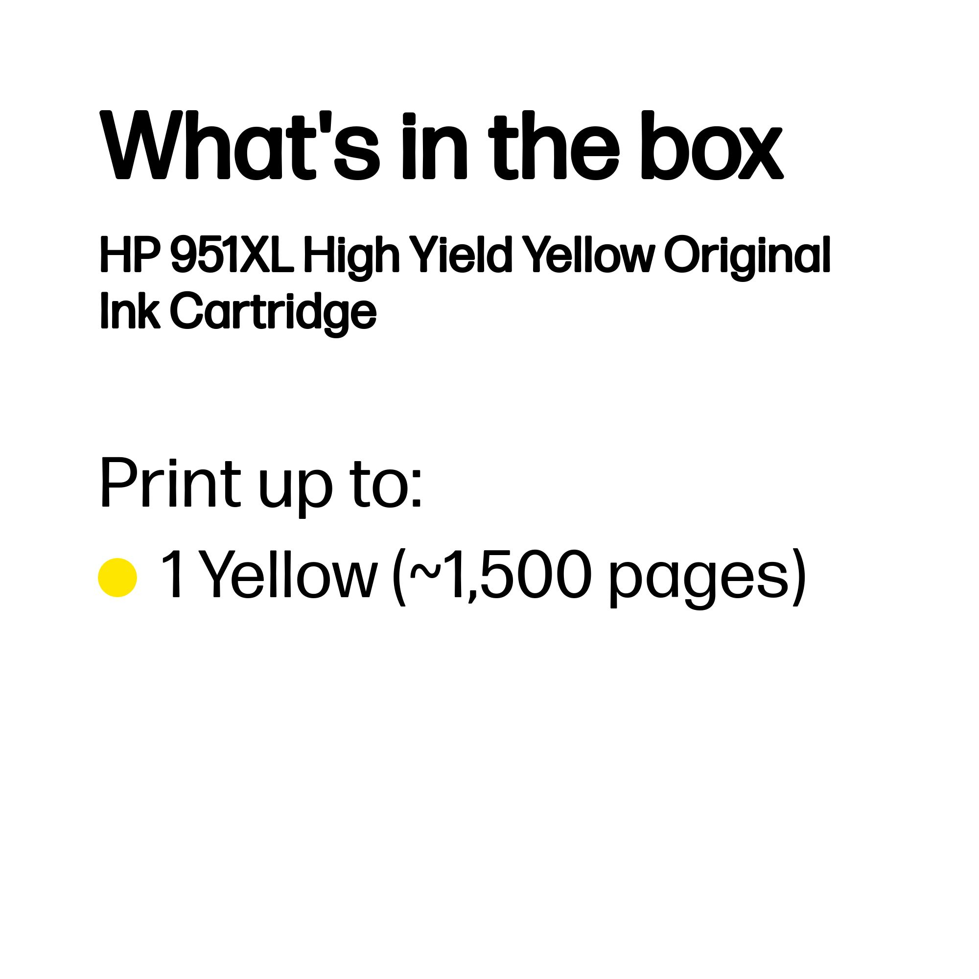 HP CN048AE/951XL Ink cartridge yellow high-capacity, 1.5K pages ISO/IEC 24711 17ml for HP OfficeJet Pro 8100/8610/8620
