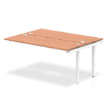 Dynamic Impulse Back-to-Back Bench Desk Extension Kit W1600 x D1600 x H730mm Beech Finish White Frame - IB00238 DD