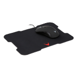 Varr Gaming Mouse and Mousepad/Mat Set, Gaming Mouse: Wired USB Mouse (Black/Blue), Adjustable DPI (800, 1200, 2400 or 3200dpi), 6 Button with Scroll Wheel, Popular USB-A connection, Optical, LED 7 colours backlight, Mousepad/Mat:, Size 295x210x2mm, Black