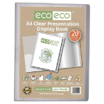 Eco Eco A4 50% Recycled Clear 20 Pocket Presentation Display Book - Single