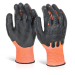 BEESWIFT Cut Resistant Fully Coated Impact Glove Orange M (Pair)