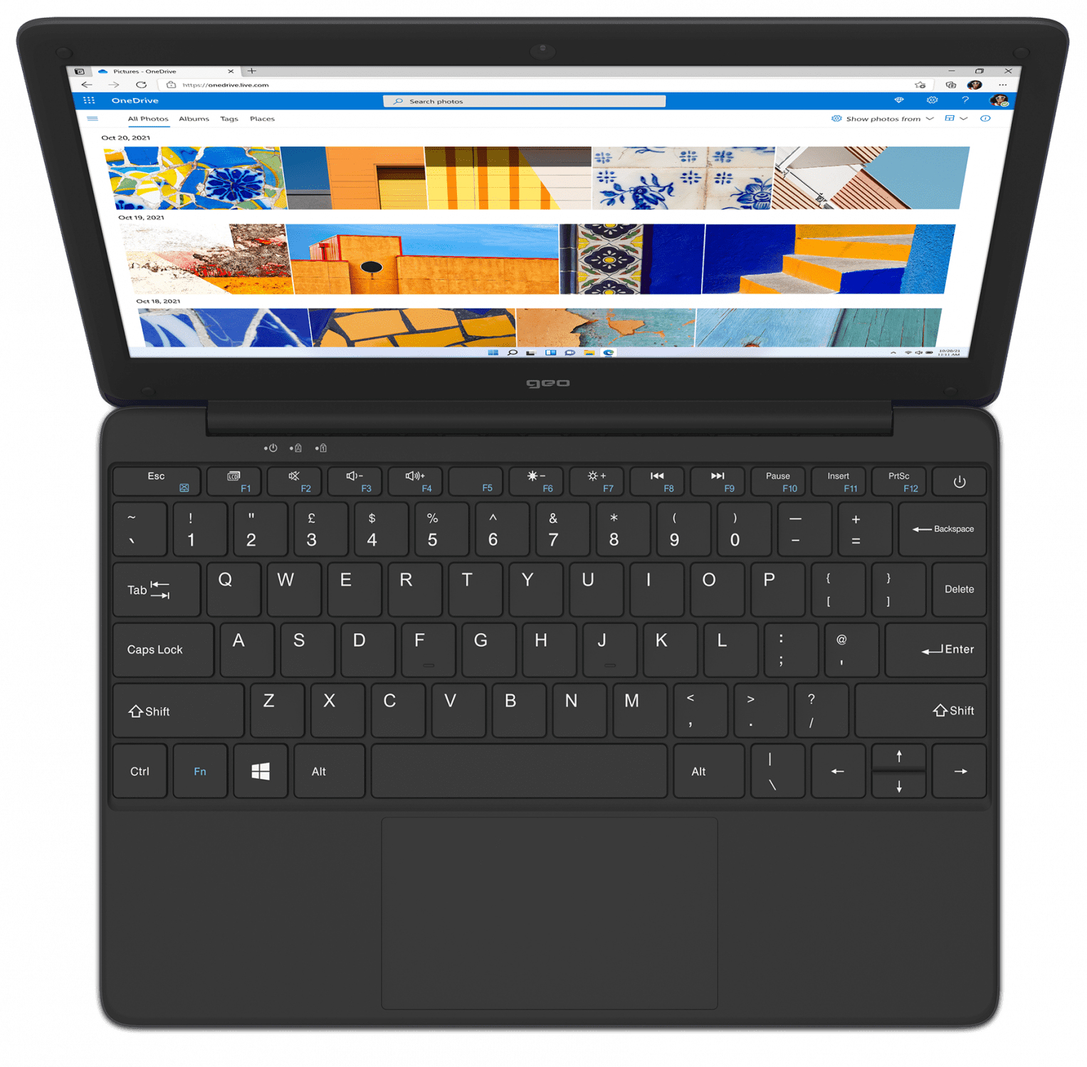 Geo GeoBook 110 N4020 Notebook 29.5 cm (11.6") HD Intel® Celeron® N 4 GB LPDDR4-SDRAM 64 GB eMMC Wi-Fi 5 (802.11ac) Windows 11 Home in S mode Black