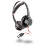 POLY Blackwire 7225 Headset Wired Head-band Calls/Music USB Type-A Black, Red