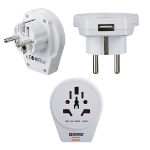 Hama World to Europe USB power plug adapter Universal White