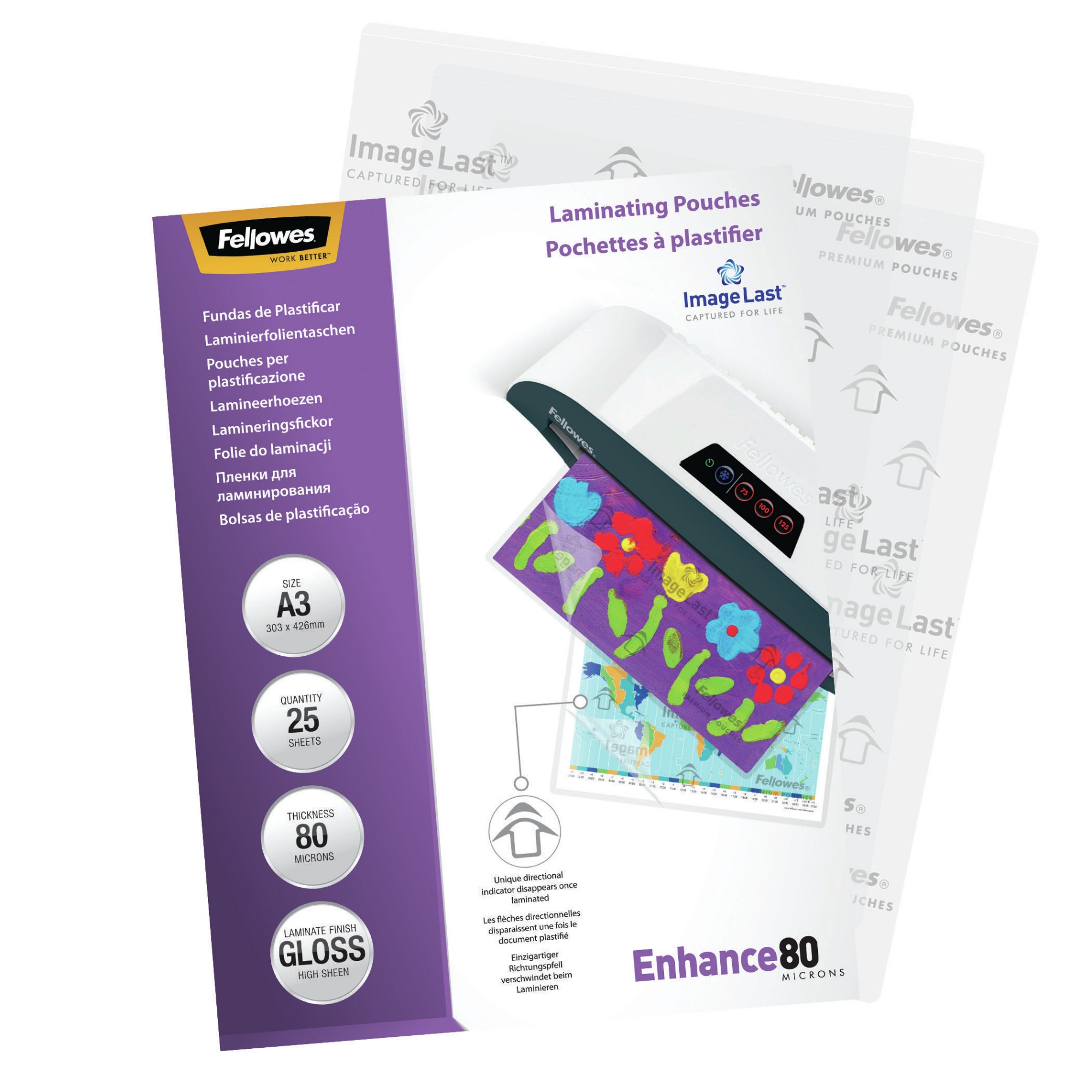 Fellowes ImageLast A3 80 Micron Laminating Pouch - 25 pack