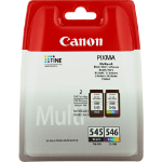 Canon 8287B005/PG-545+CL-546 Printhead cartridge multi pack black + color, 2x180 pages ISO/IEC 24711 2x8ml Pack=2 for Canon Pixma MG 2450