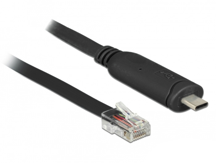 Image of DeLOCK 63912 serial cable Black 2 m USB Type-C RJ45