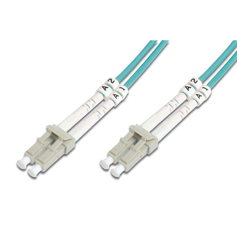 Image of FDL 0.5M OM3 50/125 LC-LC DLX 2.8mm FIBRE OPTIC CABLE - AQUA