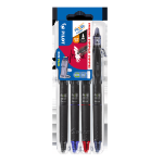 Pilot Set2Go Frixion Synergy Point Clicker Erasable Retractable Gel Pen Rollerball 0.5mm Tip 0.25mm Line Black/Blue/Blue-Black/Red(Pack 4) - S2G571971
