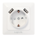 LogiLink PA0162 socket-outlet 2 x USB + CEE 7/3 White