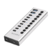 LogiLink USB 3.1 Hub, 10-port , 2x USB-A, 8x USB-C, w/ switches, aluminum