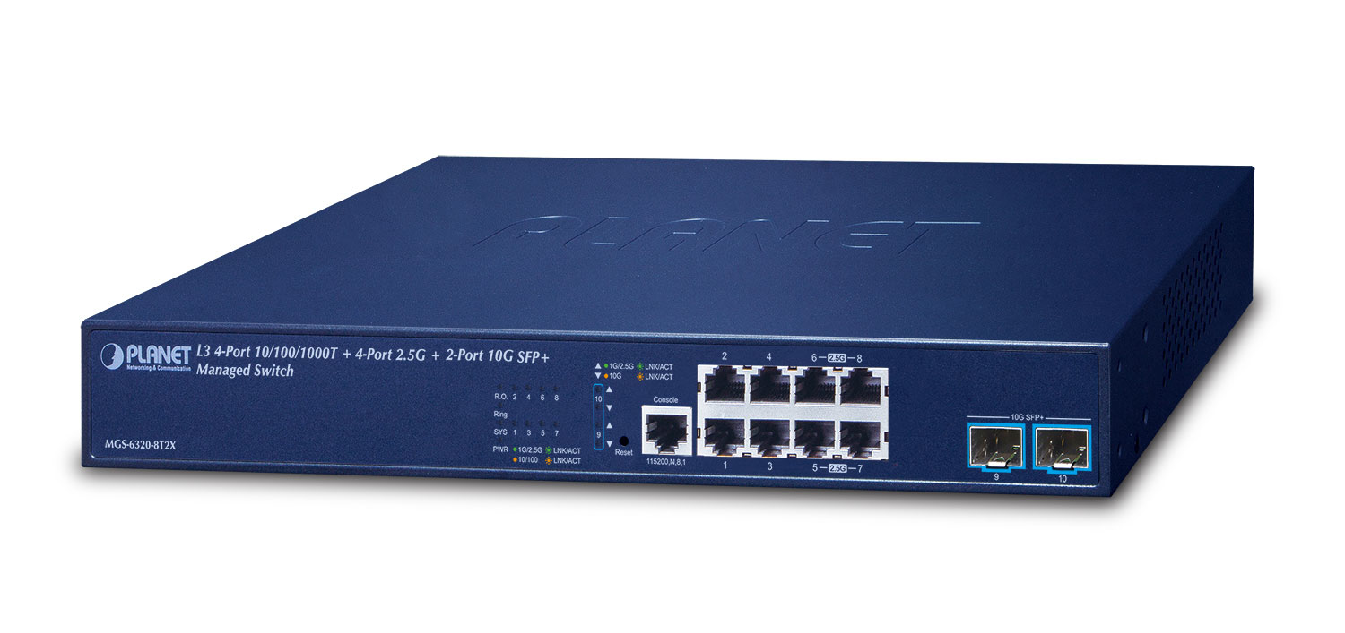 Image of PLANET L3 4-Port 10/100/1000T + Managed Gigabit Ethernet...