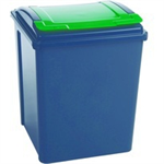 VFM RECYCLING BIN GRY/GRN LID 50L