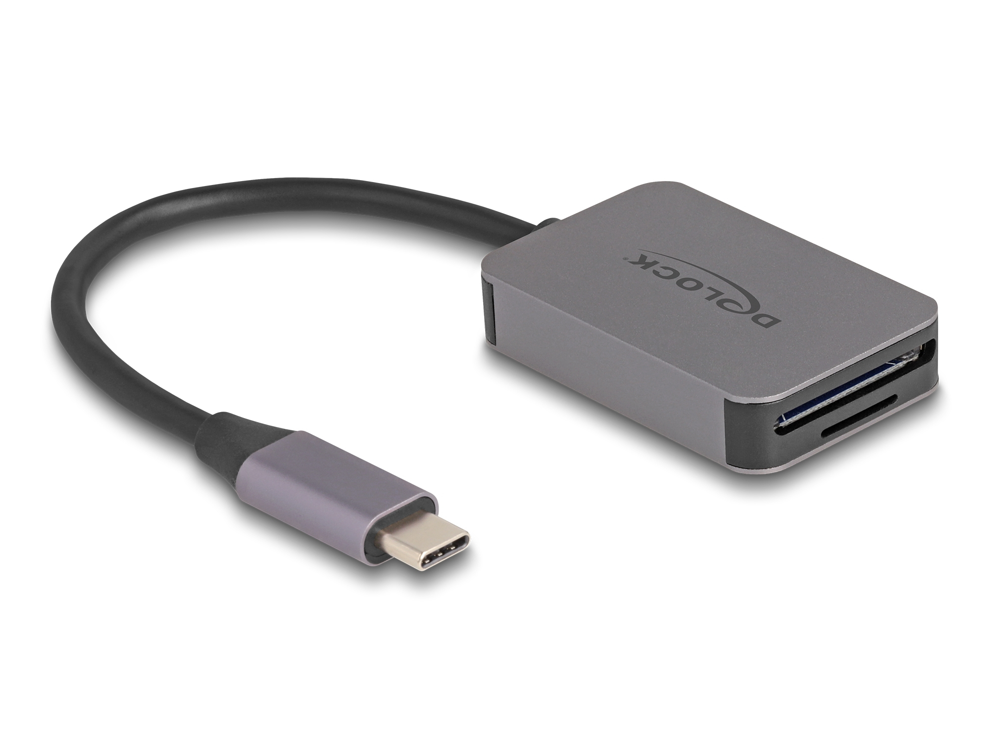 DeLOCK USB Type-C Card Reader in aluminium enclosure for SD or Micro SD memory cards