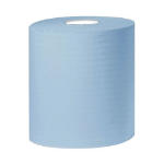 SIRIUS 2 Ply Blue Laminated Embossed Centrefeed Rolls - 6 Rolls Of 500 Sheets